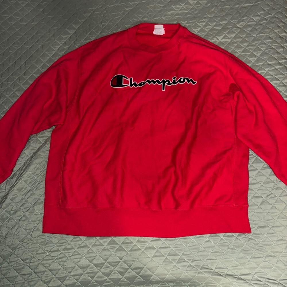 Champion Men's Vibrant Red Crewneck Sweater